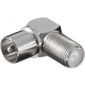 Adaptateur dantenne - GOOBAY - Coudé F-jack - Coaxial - Angle 90° - IEC 95 mm