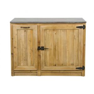 Meuble bas de cuisine avec tiroir coulissant Champ&ecirc;tre