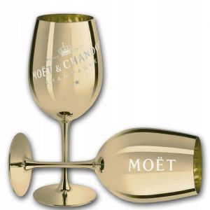 Verre à Champagne Moët & Chandon Ibiza - 1 Pièce en Or Acrylique - Élégant et Luxueux