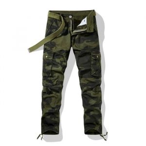 Pantalon Cargo Homme Camouflage Militaire en Coton Multi-Poches Coupe Droite - INSFITY - Vert