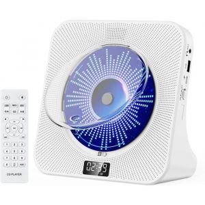 PORTABLE CD PLAYER ZREE Lecteur CD Bluetooth Double - Grand Écran LCD Haut-Parleurs Minuterie/Radio FM/USB-C - Maison/Bureau