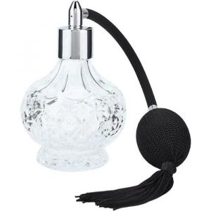Bouteille de parfum rechargeable de style r&eacute;tro avec un motif sculpt&eacute; unique - Vaporisateur en verre vide avec vaporisateur avec