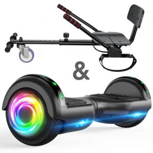 Hoverboard 65 + Hoverkart moteur 160W Autonomie de 6-7km Éclairage LED + Bluetooth Capacité Max 70KGCouleur noir