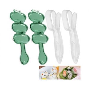 4PCS Kit Sushi Maker Roller Rice Ball Moule à Antiadhésive Boule de Riz Moule Onigiri Bento DIY Sushi Making Machine Appareil Sushi