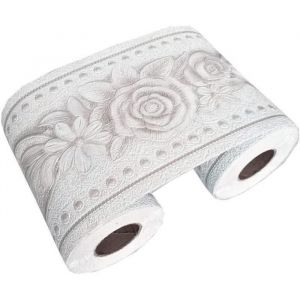 Frise Murale AdhesiveFrise murale autocollante à motif floralidéal pour une cuisine ou une salle de bains - 102 cm x 5 m blanc