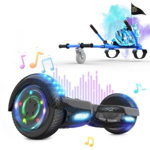 Pack Hoverboard noir et Hoverkart bleu - RCB - Cadeau Super pour les Enfants