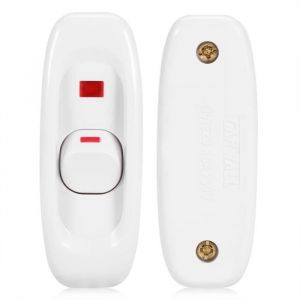 Interrupteur commutateur à câble avec voyant lumineux pour Lampe de table cordon AC 250V 10A Inline ON - OFF  -WAN