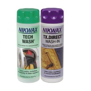 NIKWAX T Pack 1 bouteille de lessive + 1 bouteille dimperm&eacute;abilisant pour v&ecirc;tements de plein air et imper-respirants - 2 x 300 ml