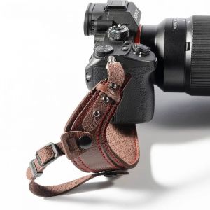 Dragonne universelle pour appareil photo reflex et compact en cuir marron sangle de poignet antichoc pour Canon Nikon Sony Leica F