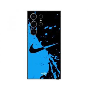 Coque - MANIACASE - Samsung Galaxy S24 Ultra - Noir et Bleu - Souple - Nike Logo