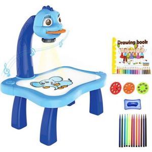 Style A Blue -Projecteur Musical &eacute;ducatif pour enfants pour lapprentissage pr&eacute;coce peinture dessin Table jouet de bureau