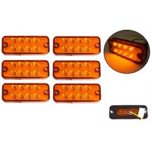 6 Feux de Gabarit Latéraux Orange LED 12V Position Latéral pour Remorque Camion Fourgon Utilitaire Caravane Camping-car