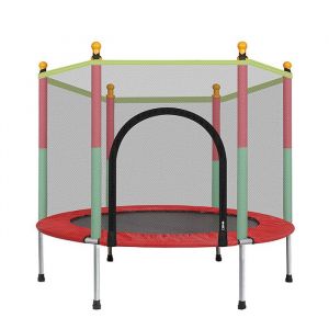 Trampoline pour Enfants 140cm avec Filet de S&eacute;curit&eacute; Sur&eacute;lev&eacute; Trampoline Ext&eacute;rieur Int&eacute;rieur stable Trampoline
