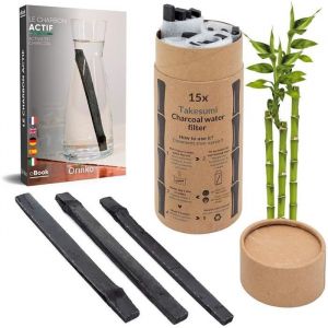 orinko - Binchotan Bio 15x  Charbon Actif Takesumi de Bambou pour Purification deau + E-Book  Passez-Vous des Eaux en Bouteille