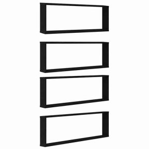 Meilleures Étagères murales - Meuble étagère dexposition - cube 4 pcs chêne noir 100x15x30 cm bois SSDC7008970