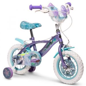 Vélo Enfant - HUFFY - Reine des Neiges - Roues 12 - 2 Freins - Stabilisateurs - Violet