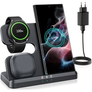 Chargeur Induction 3 En 1 Pour Samsung S24/S23/S22/S21 Plus/Ultra/Z Flip Z Fold 5/4 Chargeur Sans Fil Pour Galaxy Watch 5/5 Pro