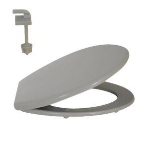Abattant WC - MSV - Universel - Polypropyl&egrave;ne - Gris - 46x37x35cm
