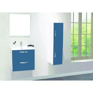 ONDEE ZEN 2 Fa&ccedil;ades de porte MIXY - pour colonne de salle de bain - 30cm - Bleu - Laqu&eacute; - Livr&eacute; en kit