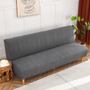 Housse Clic Clac sans Bras  Housse de Canapé Extensible Elastique Housse Canape lit Housse de Canapé sans Accoudoirs Gris