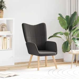 Fauteuil relaxant - Gris fonc&eacute; - Tissu en polyester - Accoudoirs rembourr&eacute;s - Design contemporain