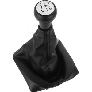 Pommeau de vitesse + Soufflet cuir adaptateur 5 vitesse pour PEUGEOT 207 307 308 406 407 807 CITROEN C4 (2004-2011)