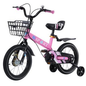 B.LIVEM V&eacute;lo pour Enfants 14 Pouces Rose avec Roues Stabilisatrices Si&egrave;ge R&eacute;glable et Poign&eacute;e V&eacute;lo pour Enfants de 3-6 Ans