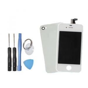 Ecran complet iphone 4 blanc + vitre arri&egrave;re