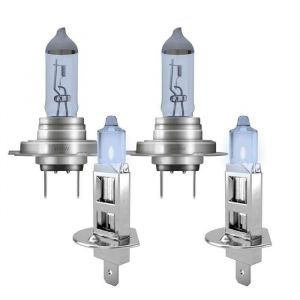 Ampoule H1 et H7 100W VisionWhite 5500K Blanc Jour Lot 4 Phare et Feux Homologu&eacute;e 12V