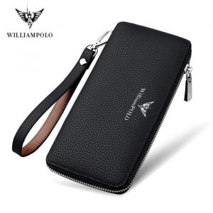 Noir - WIcomparaisons AMPOLO Portefeuille Long en Cuir group pour Homme Pochette Qualité Supérieure Peau d