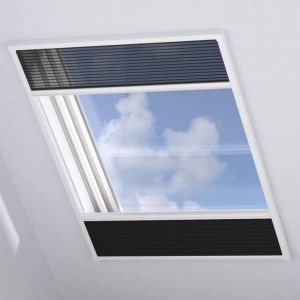 Moustiquaire de fen&ecirc;tre pliss&eacute;e - Tissu Noir - Compatible Velux L80 x H120 cm
