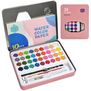 Peinture Aquarelle Assorties 36 Couleurs Set avec 17 AccessoiresPeintures Aquarelle Enfants et Artiste Peintures Aquarelle So 68