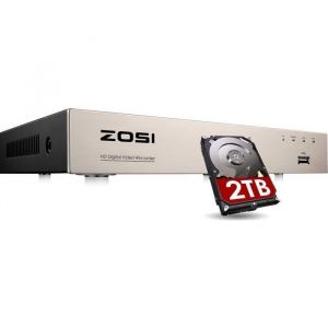 ZOSI 8CH H.265+ 1080p 4in1 DVR Enregistreur Vidéo Numérique 2TB Disque Dur Détection de Mouvement Alerte Instantanée App Gratuite