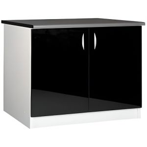 Meuble cuisine bas 120 cm 2 portes OXANE noir