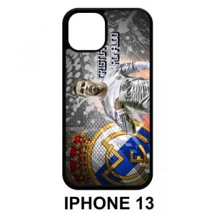 Coque iphone 13 - ronaldo cr7 real madrid - silicone - noir