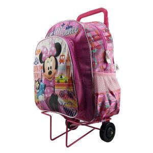 Sac à roulettes Minnie Traveler rose 40 CM HAUT DE GAMME - Cartable
