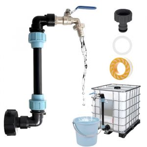 Robinet Cuve 1000L Robinet IBC Col de Cygne de Cuve Adaptateur de Réservoir IBC Filetage Grossier 3/4 Raccord Cuve IBC Robinet