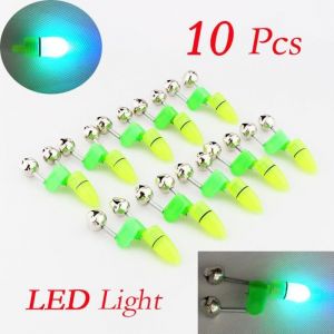 P&ecirc;che D&eacute;tecteur de Touche sur Canne Electronique LED Lumi&egrave;re Double Bells vert 10Pcs