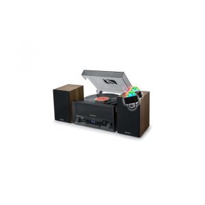 Platine vinyle Muse MT-120 MB avec système CD Bluetooth USB stéréo 3 vitesses 33/45/78 tours - Lumières Bagues LED EN CADEAUX