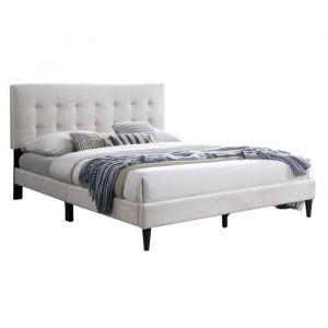 Lit adulte 160x200 /140x200 cm - Lit rembourré avec sommier - Lit double 200x160cm - Tête de lit matelassée - Tissu 250 g/m² -