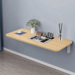 MIPAN.Table Murale Bois - Table Rabattable - Table de Salle À Manger de Cuisine Pliante Invisible - 60 x 30 - Jaune