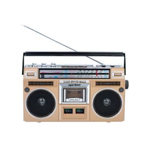 Poste Radio-Cassette Stéréo Bluetooth - Lecteur cassette et radio AM/FM - Interface SD/USB - Marron