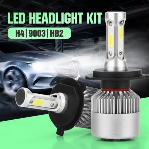 Phares à LED de voiture super lumineux H4/HB2/9003 antibrouillard loin et près de lampoule super lumineux