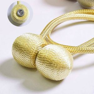 Embrasse de rideaux - RNEMITERY - Lot de 2 - Dor&eacute; - Int&eacute;rieur - Magn&eacute;tiques plus solides