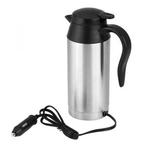 DEWIN Bouilloire Chauffante &eacute;lectrique 750 ML 12 V Voiture Allume-Cigare en Acier Inoxydable Bouilloire Chauffante Tasse