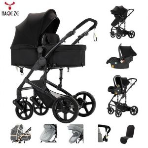 Poussette pour nouveau-n&eacute; Poussette bebe Magic ZC Poussette 3 en 1 Poussette cosy voyag Poussette trio avec nacelle pliable un clic