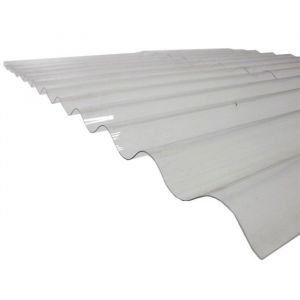 Plaque polycarbonate ondulée translucide - L: 2 m - l: 90 cm - E: 0.8 mm - Translucide