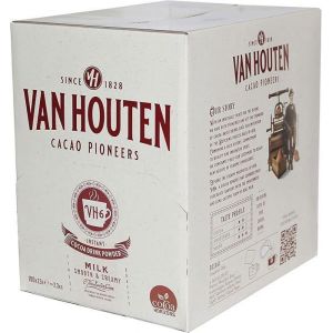VAN HOUTEN  100 Doses Individuelles de Chocolat au lait VH6  Boite distributrice de Sticks Individuels 23g de poudre lactée