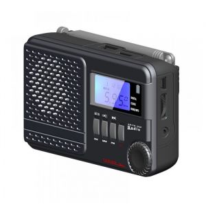 Radio AM FM avec affichage num&eacute;rique &agrave; ondes courtes &agrave; bande compl&egrave;te carte MP3 FM cl&eacute; USB avec caisson de basses 1 Label