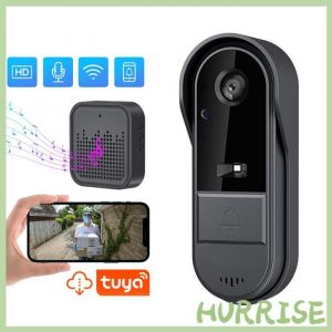 Garosa cam&eacute;ra annulaire ext&eacute;rieure sans fil Sonnette Vid&eacute;o Intelligente Cam&eacute;ra sans Fil avec Vid&eacute;o HD outillage portail Noir